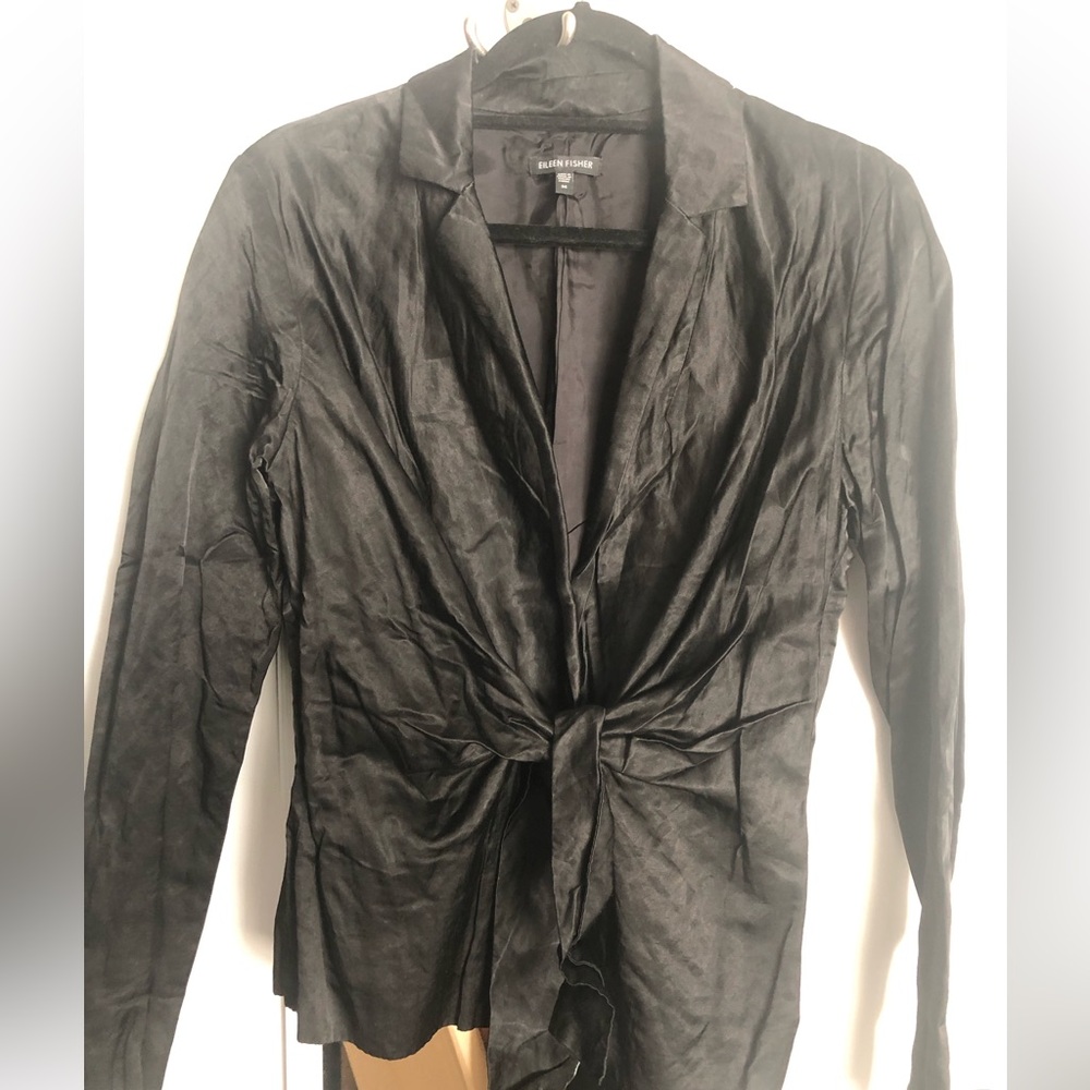Eileen Fisher Satin Wrinkle Jacket Size M